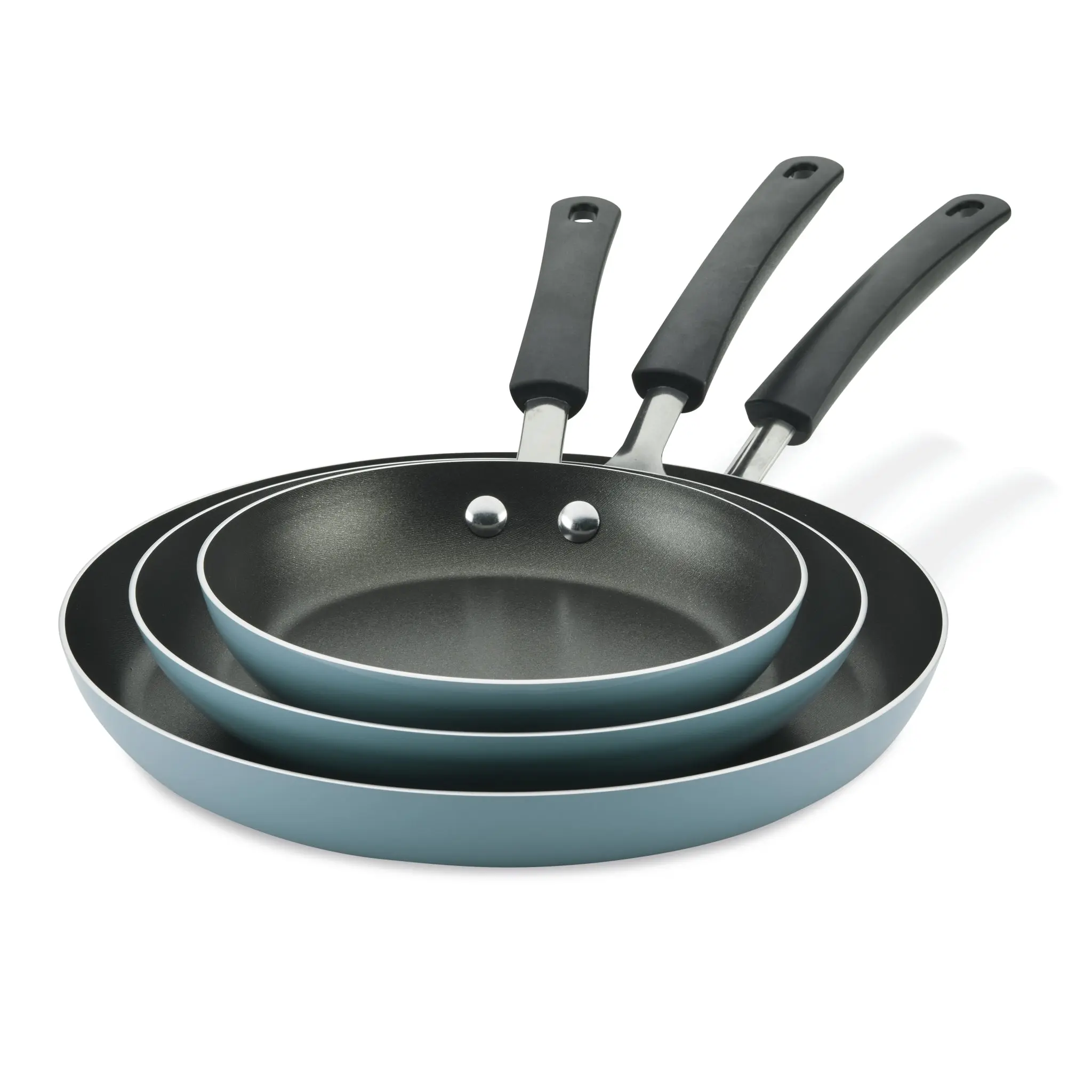 Cooking Pans Set - 3-Piece Multi-Size Heavy Duty Aluminum Kitchen Cookware, Ceramic Nonstick Coated Frying Pans with DiamondMax™ Finish (8in, 9.75in, 12in), Oven Safe to 350°F, Dishwasher Safe, Heavy Duty Pan
