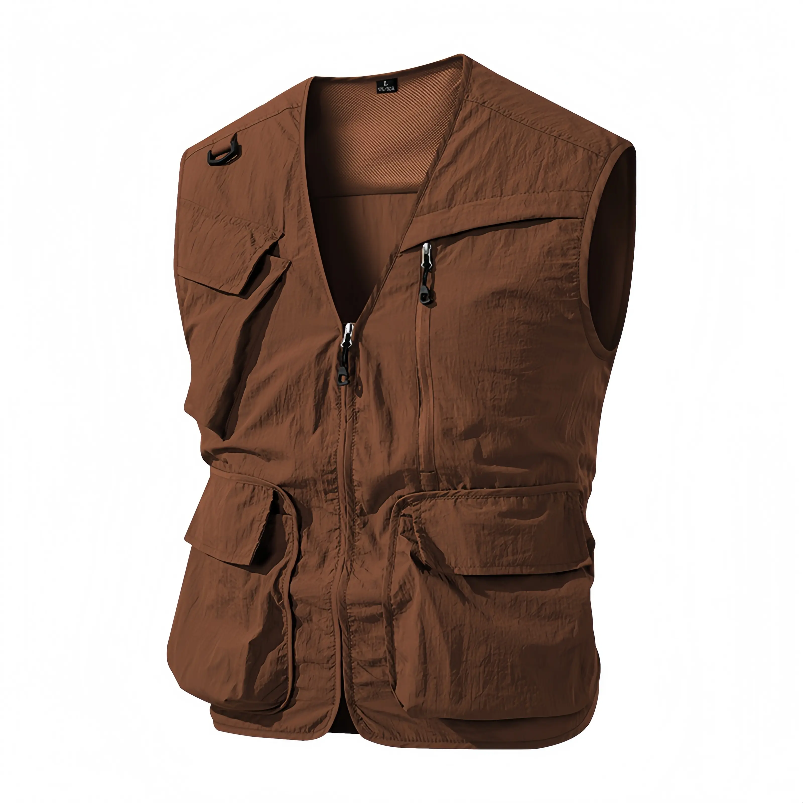 Men’s utility vest with multiple pockets — lightweight summer quick-dry, breathable functional sleeveless vest for outdoor fishing, photography, tactical, and casual wear