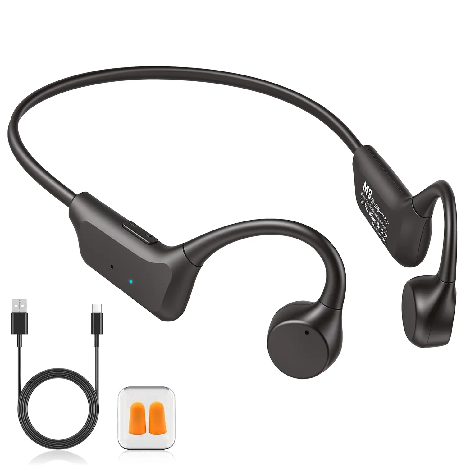 Bone Conduction Headphones, Open-Ear Wireless Sport Headphones, BT5.4, Sweatproof, Lightweight for Running Cycling Gym campingessentials swimming hifi stereo earbuds