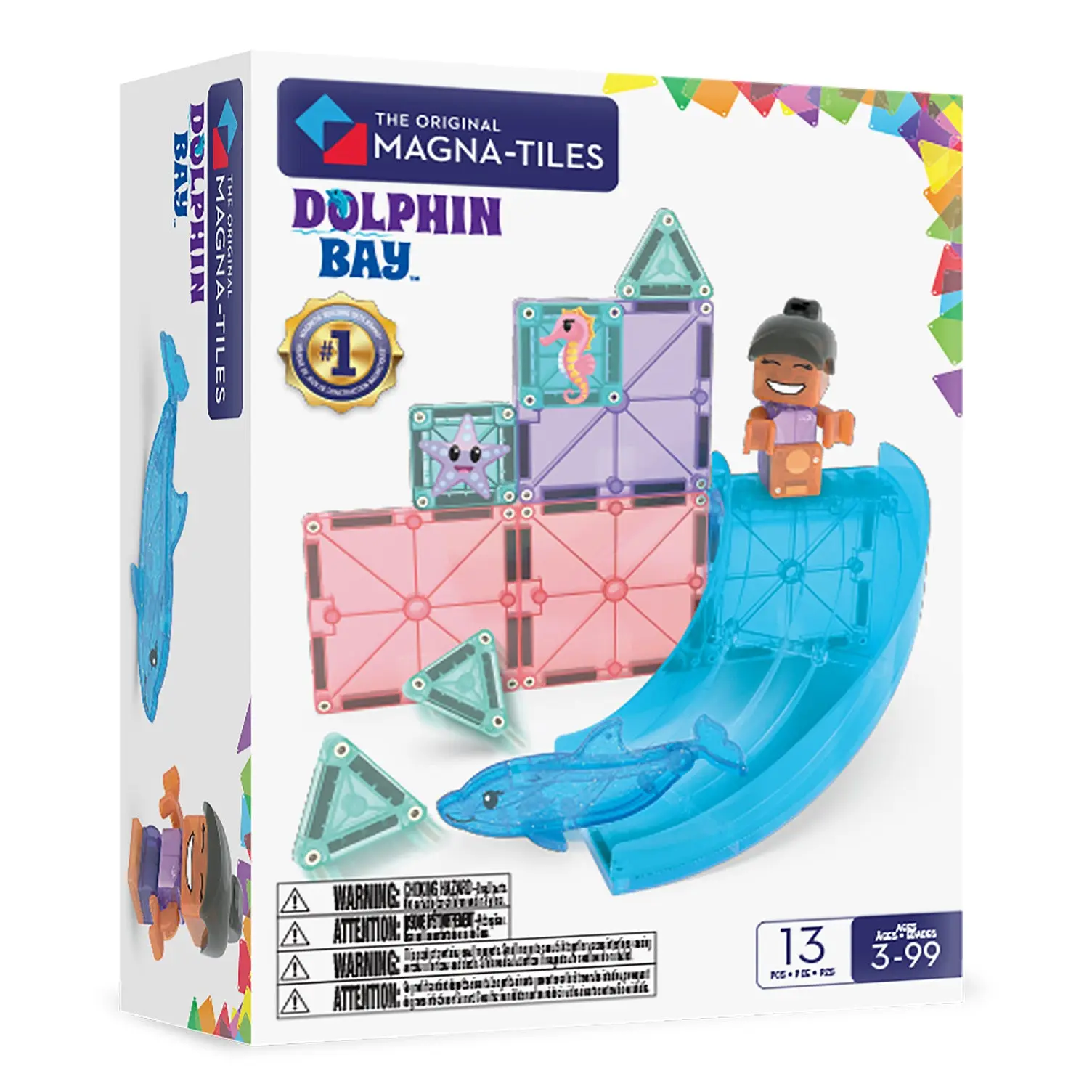 Dolphin Bay 13-Piece Magnetic Construction Set, Classic & Novelty Toy for Kids