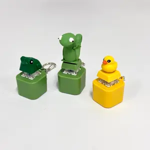 [2026 Gift&As seen in the movie]   Lizard Button keychain,Spinning Quack Duck Keychain & Frog Croaking Realistic Sound Fidget Toy with Lights Durable ABS Plastic Construction for Adults Kids Focus Relaxation Stress Relief