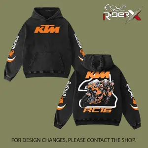 RC16 KTM Racing Washed Hoodie Vintage Motorcycle, GP of The Americas Sportbike Graphic Merch, Acid Washed Streetwear Clothing, Unisex Dirt Bike Racing Hoodie, Vintage Motorsport Hoodie, Speed Culture Men's Wear, Designed for Biker