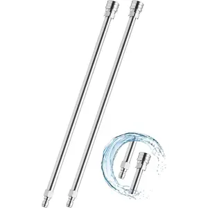 Washer Extension Wand, 17 Inch Stainless Steel power washer extension wand with 1/4" Quick Connect, Compatible with  Cannon for  Wash and Gutter (2 Pack)