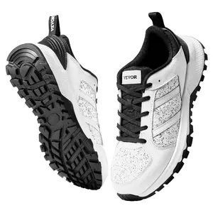 fathersdaygift VEVOR Cross Training Shoes, M Width Sneakers US Size 10, Wide Toe Box Shoes with Arch Support Adjustable Lace-up, Training Shoes for Running, Gymnastics, Dog Walking, and Weightlifting (White)