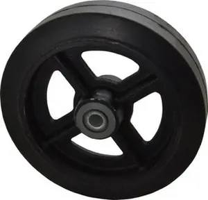 Albion Casters 8" Diam x 2" Wide, Solid Rubber Caster Wheel 500 Lb. Capacity, 2-3/16" Hub Length, 3/4" Axle Diam, Roller Bearing MR0820112