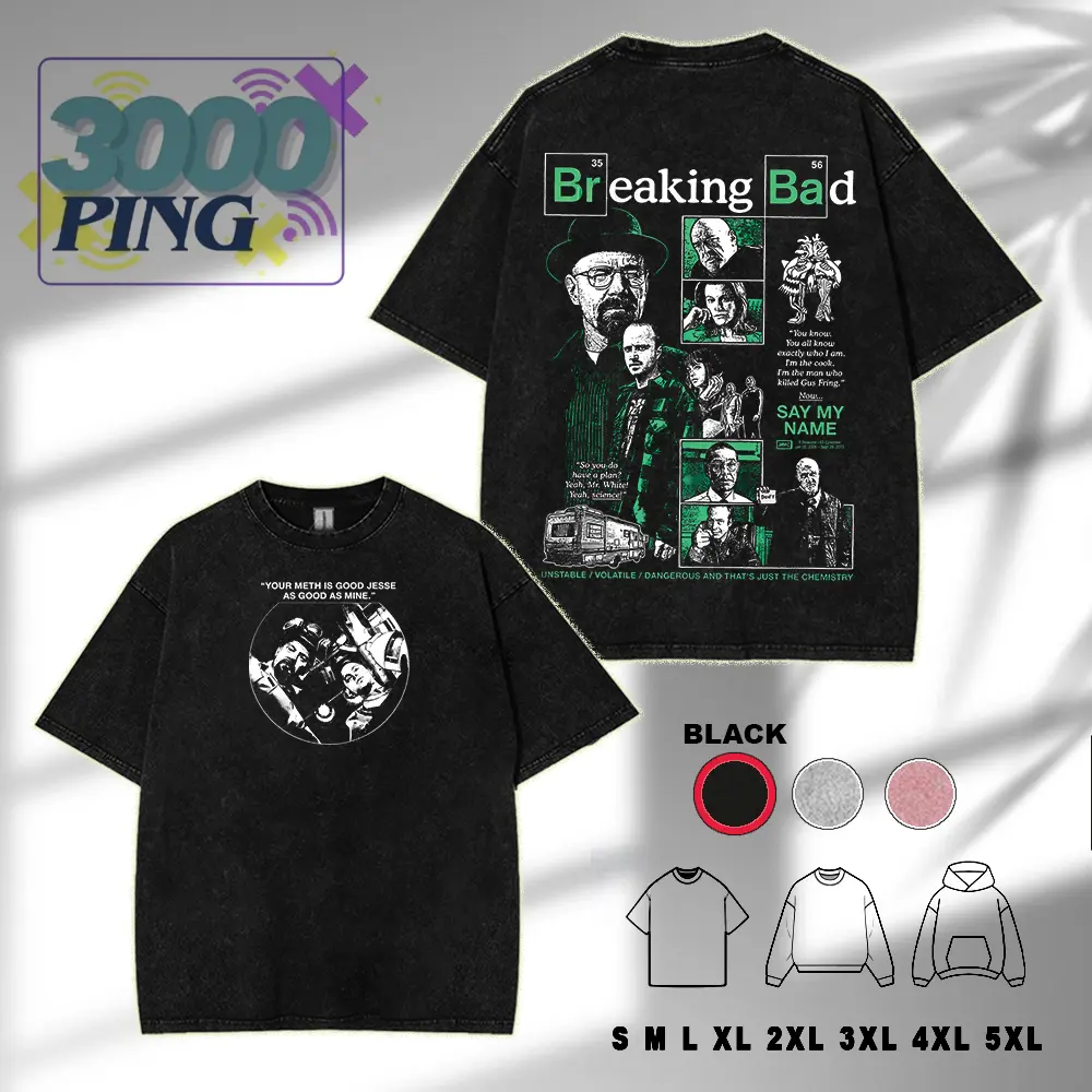 Heisenberg Breaking Bad Vintage Washed T Shirt Better Call Saul Graphic Print T-shirts Men's Pure Cotton Short Sleeves Tee Shirt Menswear Soft graphic tee