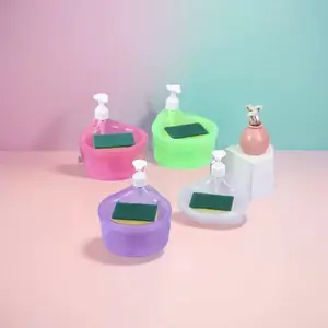 Cross-Border Kitchen Dish Soap Dispenser Pump Bottle, Liquid Hand Wash Sponge Scrubber Holder Organizer Box, Essential Cleaning Tool Set, Soap Canister, Soap Container