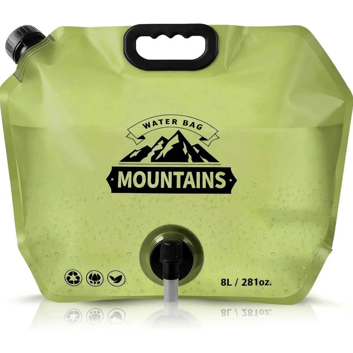 Collapsible Water Carrier Bag with Handle and Faucet, 2.11Gal Leakproof Water Storage, Ideal for Outdoor Camping, Hiking and Road Trips