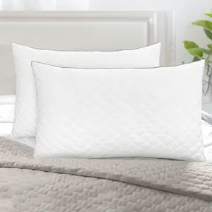 Mocassi Diamond Stitched Quilted Hotel Pillows, Goose-Down Alternative - Set of 2