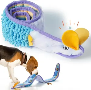 Nocciola Blue Ribbon Eel Snuffle Dog Toy,Christmas gift,No Stuffing Squeaky Long Snake,Crinkle/Snuffle/Tug Toy for All Breeds