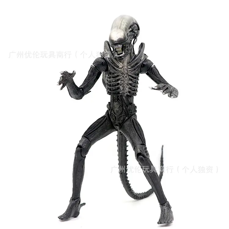 NECA Classic Movie Edition 7-inch Action Figure, Black Transparent Head, Alien Collectible Statue (25cm)