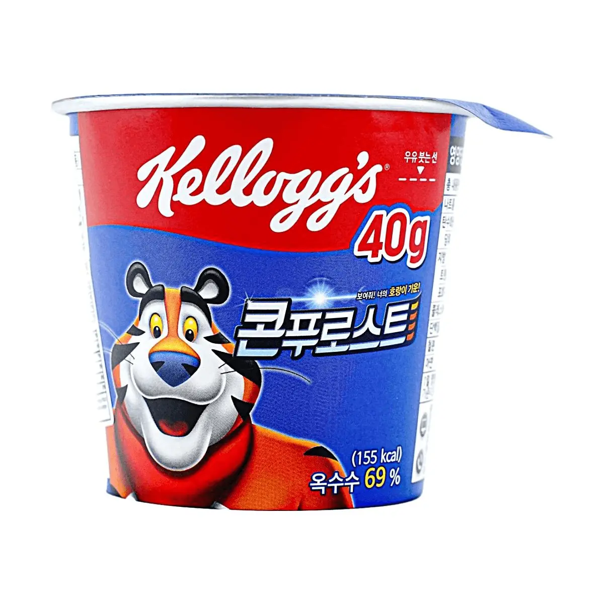Kellogg's Korean Corn Flakes Cup - 40g Instant Breakfast Cereal, 69% Corn Content, Easy & Quick Pantry Meal