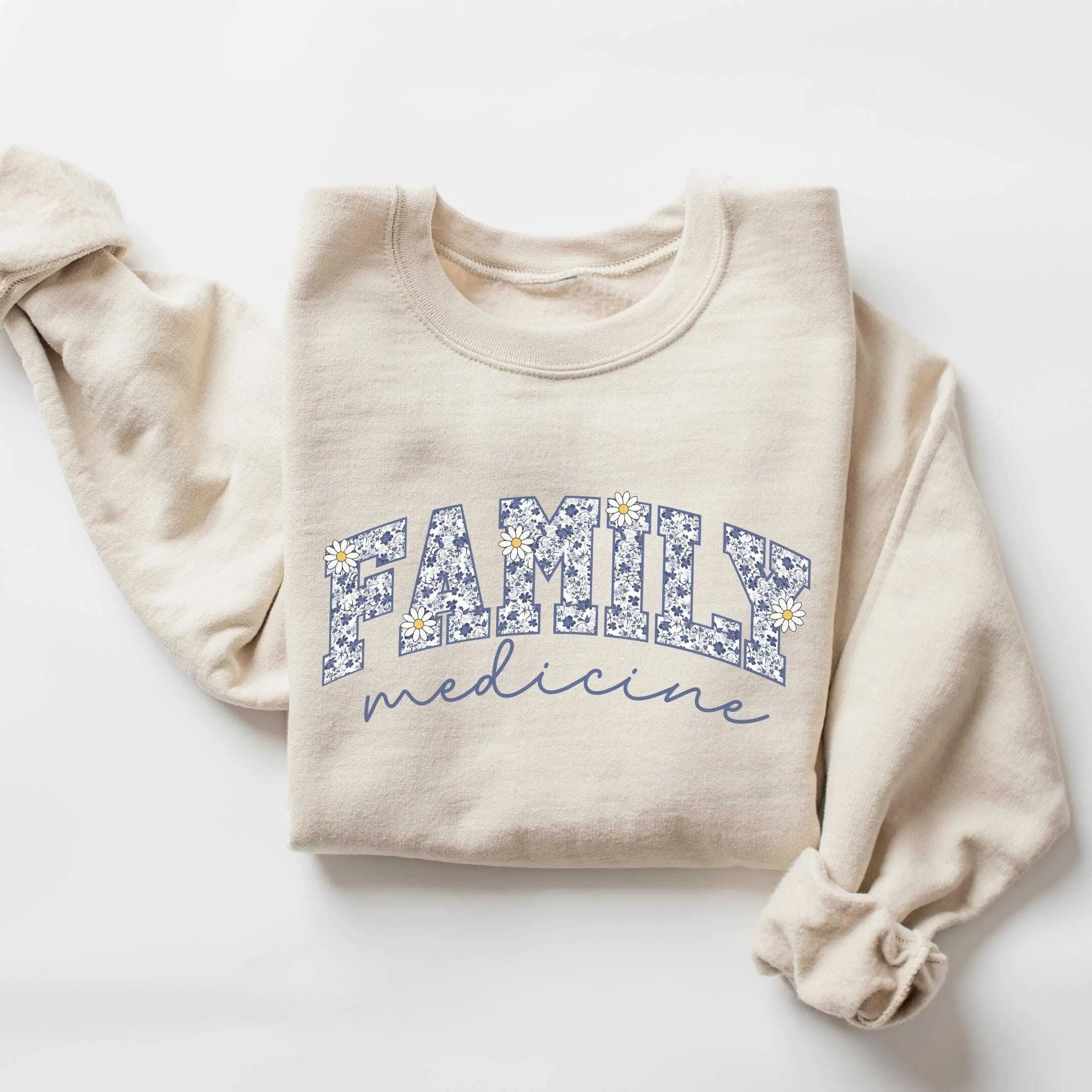 Toile Family Medicine T-Shirt / Sweatshirt , Medical Office Staff Shirt, Primary Care Nure T-Shirt, Chinoiserie Internal Medicine Cotton Fabric Crewneck Bottom