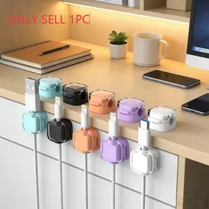 6 Pack Cord Organizer Holder, Cable Organizers For Cords, Strong Adhesive Desk Cable Management Cable Storage Magnetic Easy Open, Organize Phone Charging Cords Wire Organizer Desk Accessories Office Gadgets Under Desk Organizer for Home, Office, Car