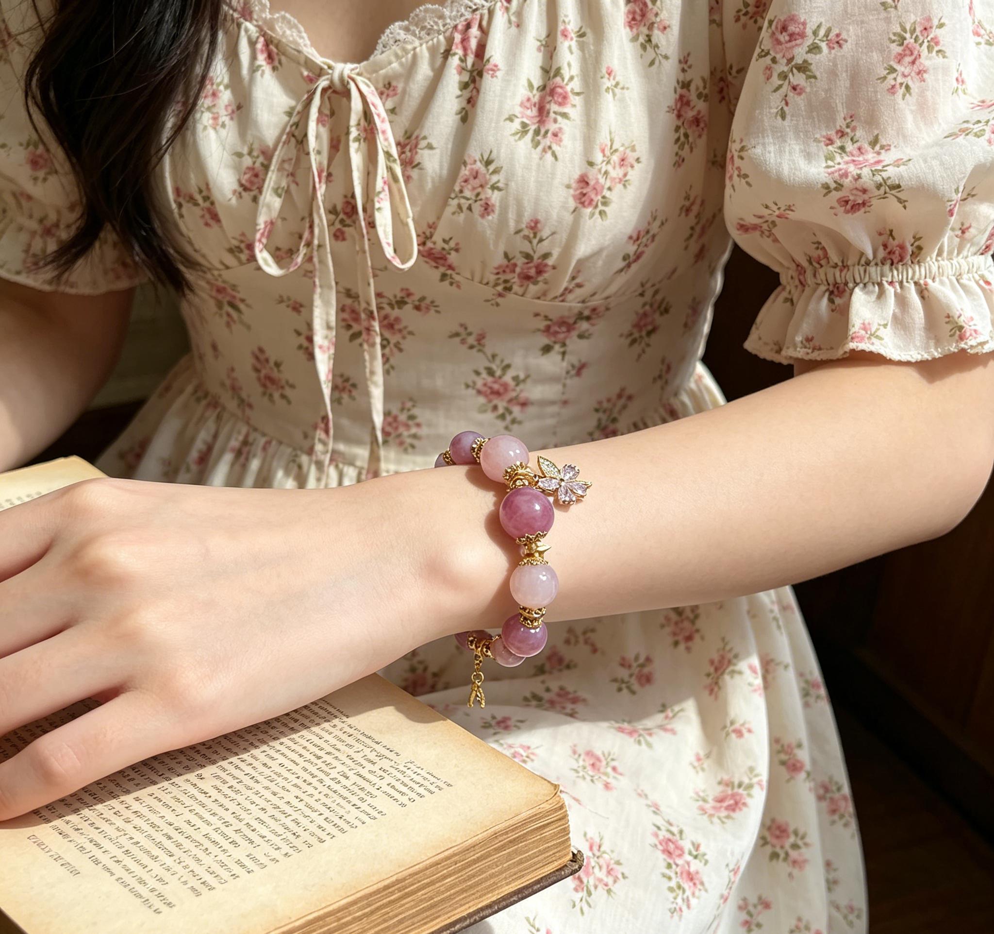 Mixed Natural Crystal Gold Bracelet, Handmade Spiritual Energy Bangle, Healing Gemstone Jewelry for Daily Wear, Dating & Party, Mysterious Elegant Wrist Accessory