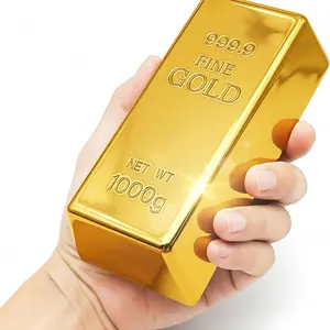 Gold Bar Design Prop, Lightweight Faux Shiny Gold Brick, Party Decoration Prop for Stage, Pirate Costume, Event Decoration & Party Supplies, Gifts