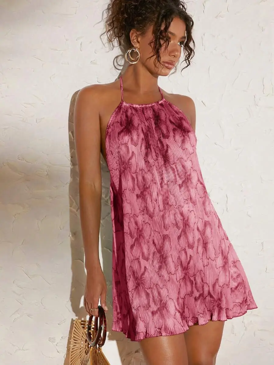 Lunara x Travachic Women's Floral Print Loose V-Neck Sleeveless Casual Dress