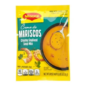 Maggi Creamy Seafood Soup Mix Crema de Mariscos 2.82 oz 16g Authentic Central American Cuisine Cultural Delight Instant Noodle
