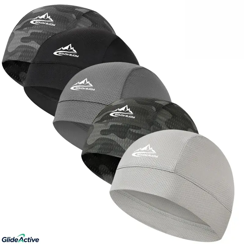 Breathable Cycling Skull Cap UPF50+ Quick Dry Moi sture Wicking Ice Silk Helmet Liner Hat for Men Women Running Biking Hiking Outdoor Sun Protection Sweatproof Stretch Lightweight Summer Cap Mesh Skull Cap