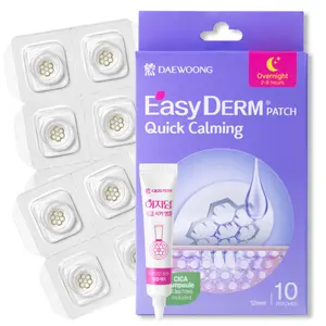 EasyDerm Acne Patches with Cica Ampoule Quick Calming Magnesium Patches 10 Pack Overnight Pimple Treatments for Teens Calendula Tea Tree Healing