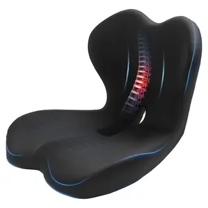 Seashell Seat Cushion - Memory Foam Cushion for Office Chair, Car Seat, Airplane - Sciatica & Hip & Coccyx Pain Relief Desk Chair Cushion for Long Sitting Office Workers, Car Drivers