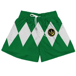 Green Ranger Mighty Morphin Power Rangers Gym Shorts Men's Basketball Shorts with Pockets Athletic Sweat Walking Summer Shorts