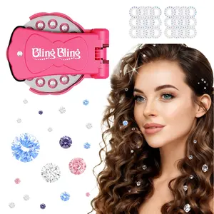 DIY Hair Styling Tool Set + 180 Diamond Glitter Gemstone, Sparkling Rhinestone Decorations for Girls' Clothes & Bags, Perfect Gift for Birthdays Christmas Festivals Dating Party School Events, Hair Accessories Sets, Fashion Hair Accessories