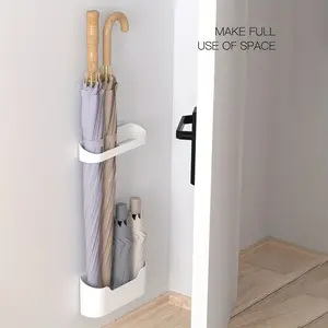 2pcs Wall-Mounted Umbrella Rack Organiser Without Drilling, Easy Setup, Waterproof Holder for Foldable Umbrellas, Space-Saving Design for Home & Office