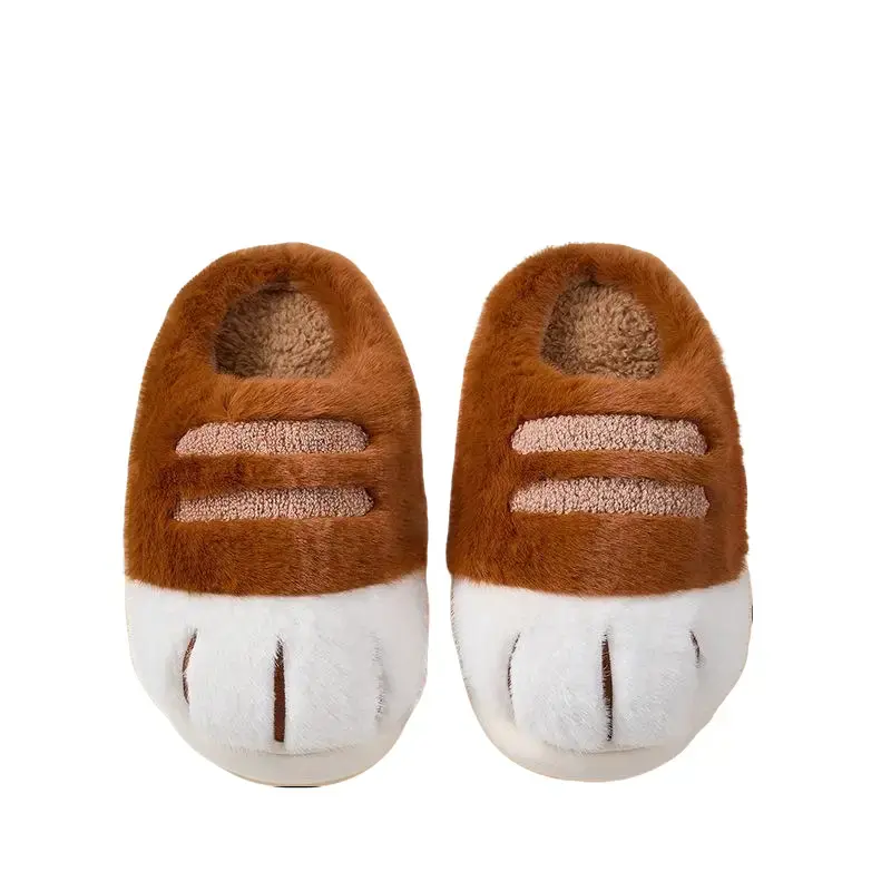 Women’s Cute Cat Paw Slippers, Cozy Fuzzy Plush Indoor House Shoes with Thick Non-Slip Sole, Warm Winter Bedroom Slippers, Gift for Her