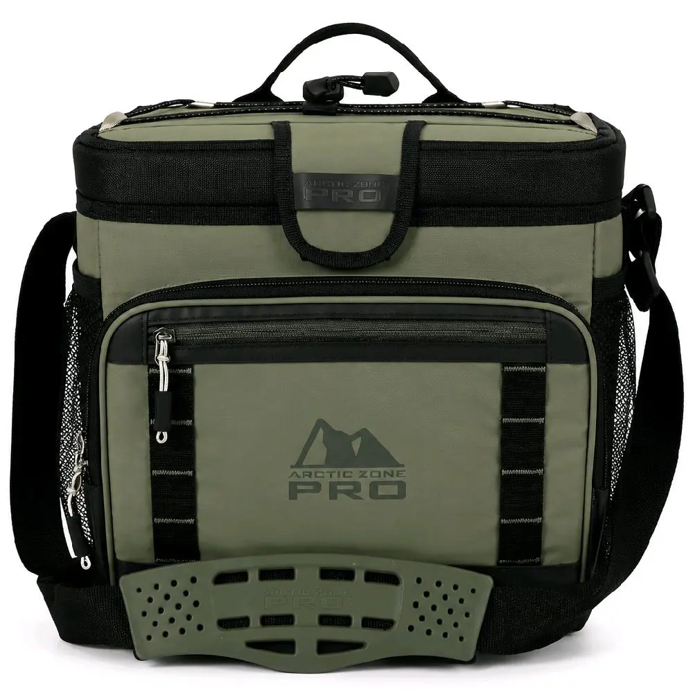Arctic Zone PRO 16-Can Insulated Soft Cooler Bag with Shoulder Strap – Green/Black