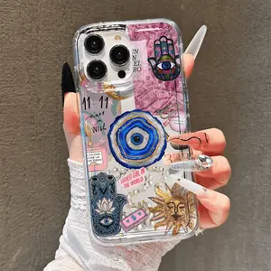 Demon Eye Sun Illustration Transparent Full Coverage Tpu Phone Case, Anti-Drop Gift for Friends Family, Compatible with iPhone 11-17 Pro Max