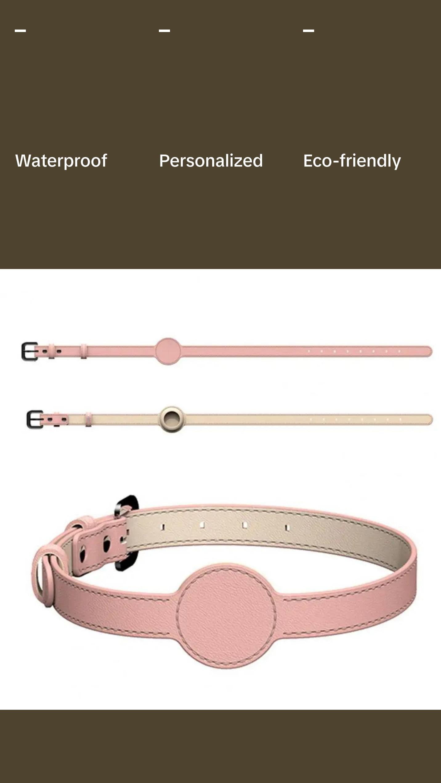 Collar Waterproof Faux Leather Pet Collar with Gps