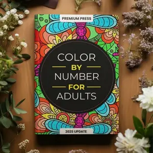 Adult Coloring Book A4 Size, Color by Number Drawing Pages, Relaxing & Stress Relief Activities, Multiple Themes Including Animals & Nature