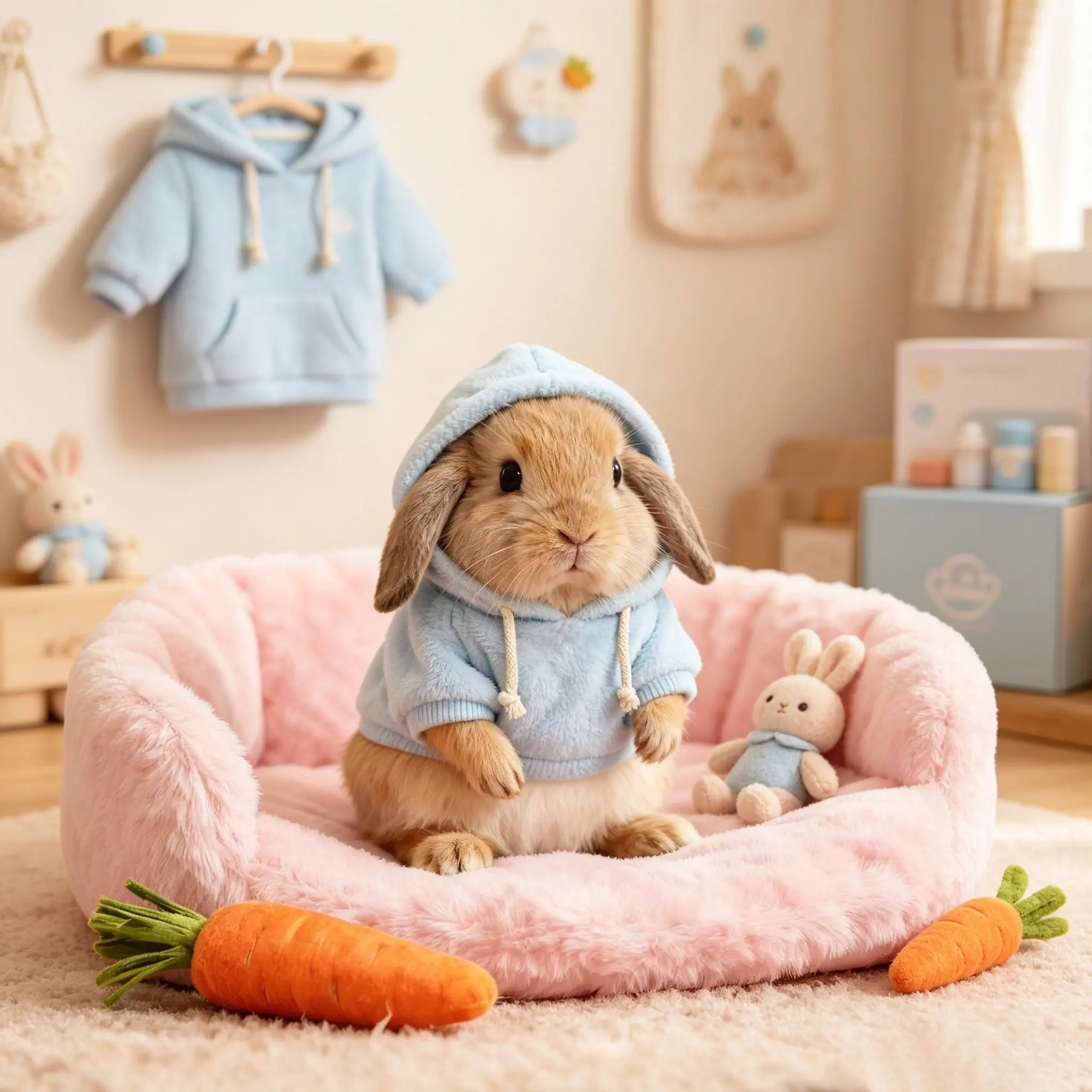 1PC Pet Basic Pullover Hoodies for 30cm/11.8in Height Small Pets Bunny /Kitten Warm Outdoor Clothing For baby rabbit Guinea, Soft Pet Sweatshirt Warm Pet Clothing Small Pet Homewear Small Animal Apparel Playful Pet Design Sweater Clothes