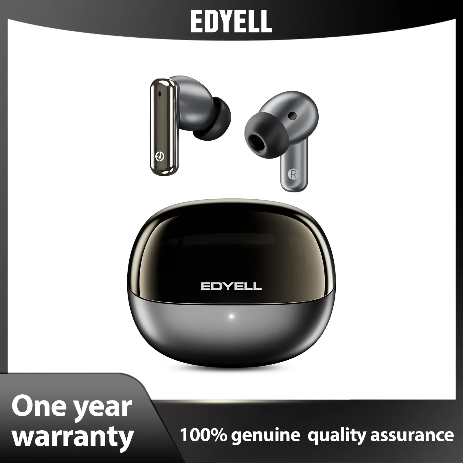 EDYELL A1 ANC Wireless Gaming Earbuds - Chargeable Headphone with Active Noise Cancelling, Bluetooth 5.3, 13mm Bass Drivers, ENC Call, IPX5 Waterproof Sport Earbuds, Touch Control, Fast Charging Case, 30H Playtime