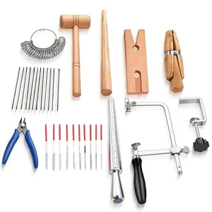 Complete Jewelry Making Kit – Ring Sizer Saw Frame Hammer & Polishing Tools for Gold Silver Copper Jewelry Crafting