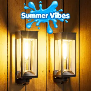 Summervibes,Aesthetic Solar Fence & Wall Lights with Easy Installation, Auto On/Off, IP65 Waterproof Outdoor Lighting, Warm & Cool White LED Decorative Lamp for Patio, Yard, Porch & Backyard