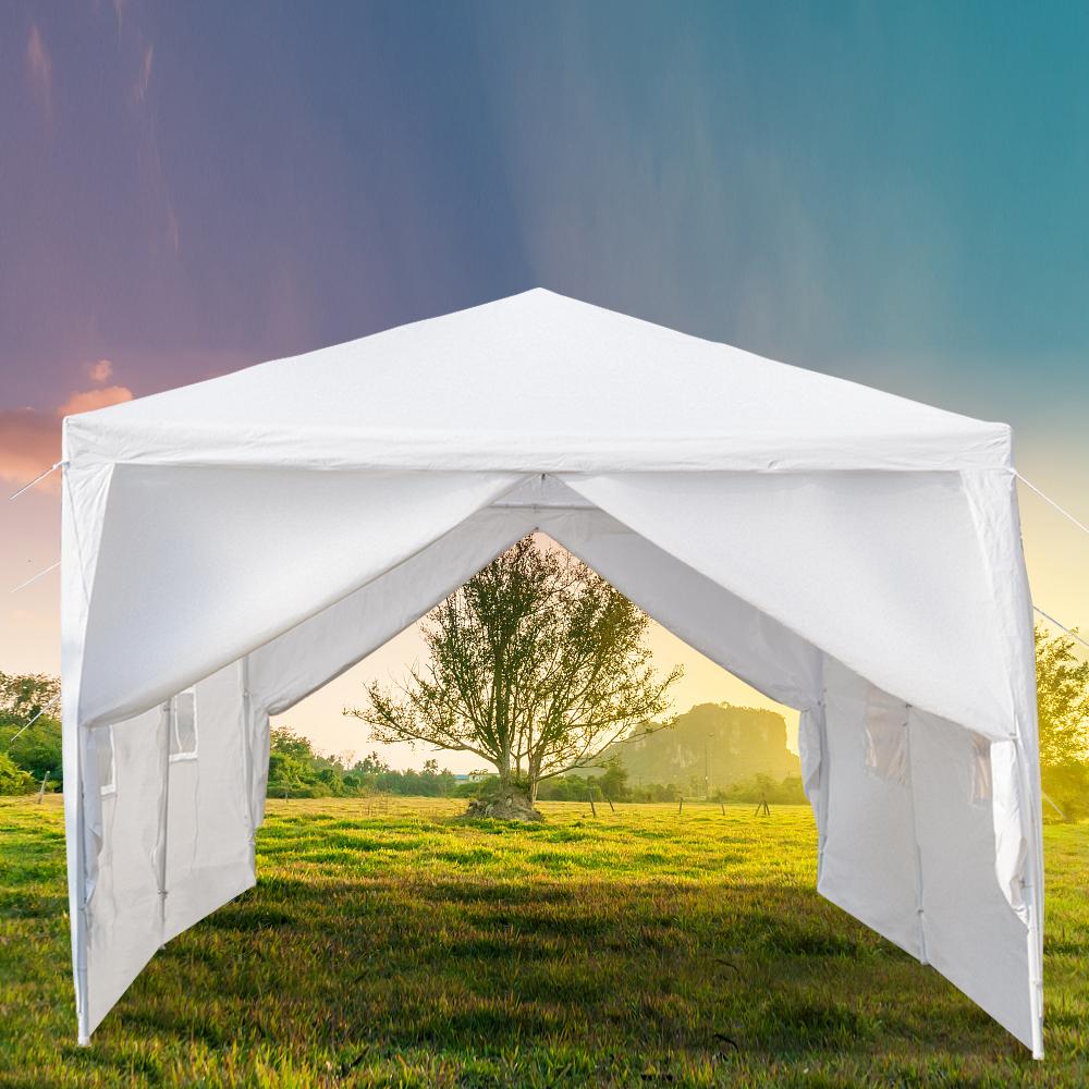 10'x20' Outdoor Party Tent with 6 Removable Sidewalls Waterproof Canopy Patio Wedding Gazebo White for Events