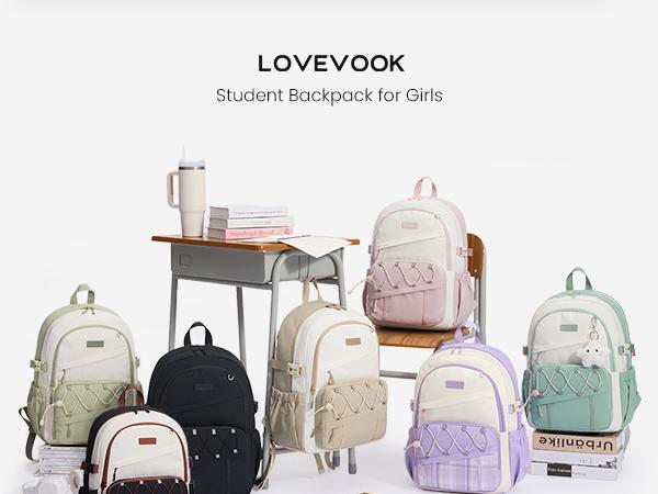 LOVEVOOK School Backpack for Teen Girls - Large Capacity College Student Laptop Backpack,Lightweight Cute Kid Bookbag with Water Bottle Holder, Ideal for school, Travel & Daily Use Fit 15.6" Laptop LOVEVOOK School Backpack for Teen Girls - Large Capacity College Student Laptop Backpack,Lightweight Cute Kid Bookbag with Water Bottle Holder, Ideal for school, Travel & Daily Use Fit 15.6" Laptop