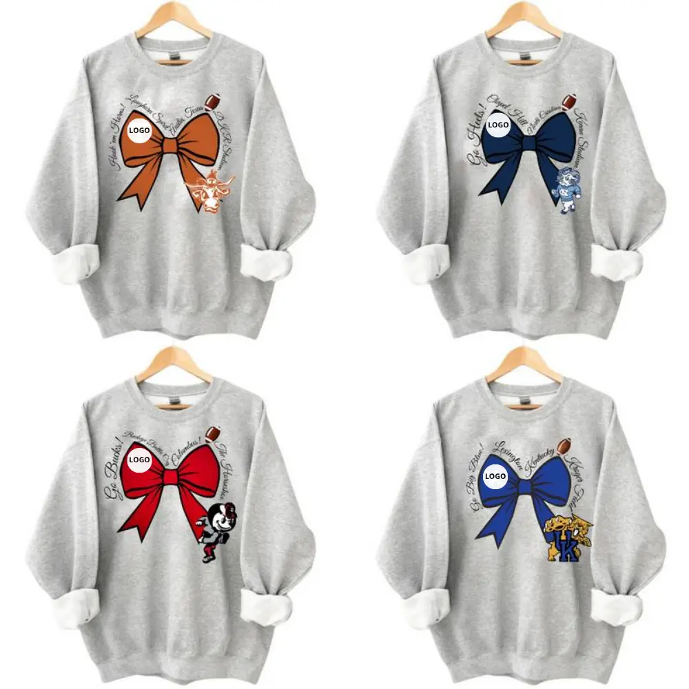Ash Grey Crewneck Bows Inspired All Teams Top Sports Classic Pullover Long Sleeve Sweatshirts t shirt Menswear Casual