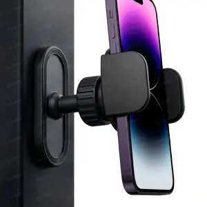Magnetic Phone Holder, Stable Phone Holders, Smartphone Holder for Gym, Alloy Base and Joint for Strong Hold, Durable Construction, 360° Adjustable, Compatible with 4.7-6.5 Inch iPhone & Android Phones, Secure Workout Equipment Accessory