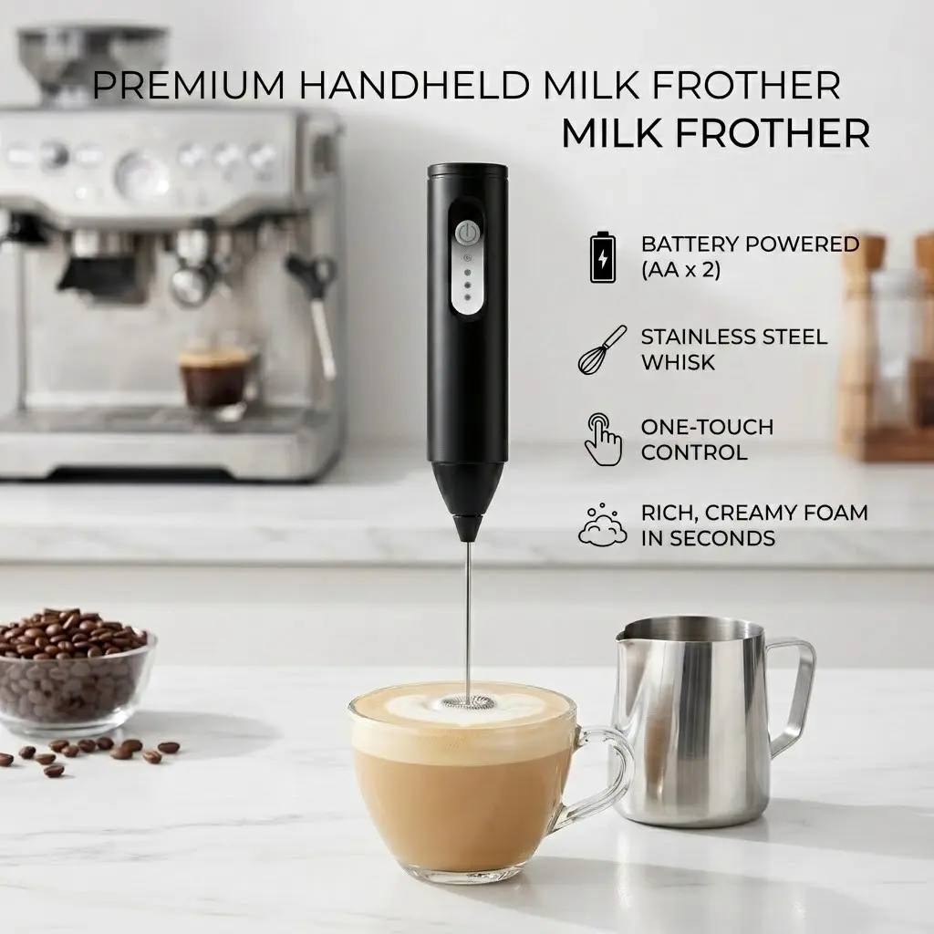Bestselling Coffee Stirrer, Multi-Functional Milk Frother, Cordless Milk Frother, Milk Frother Wand, High-Aesthetic Handheld Drink Mixer, Perfect for Coffee and Matcha, Be Your Own Barista!