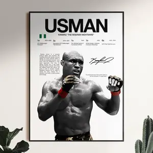 Kamaru Usman Poster, UFC Wall Print, MMA Digital , Fighter Poster, Gym Poster, UFC Fan Room Decor, Gift for Him, ufc Champion