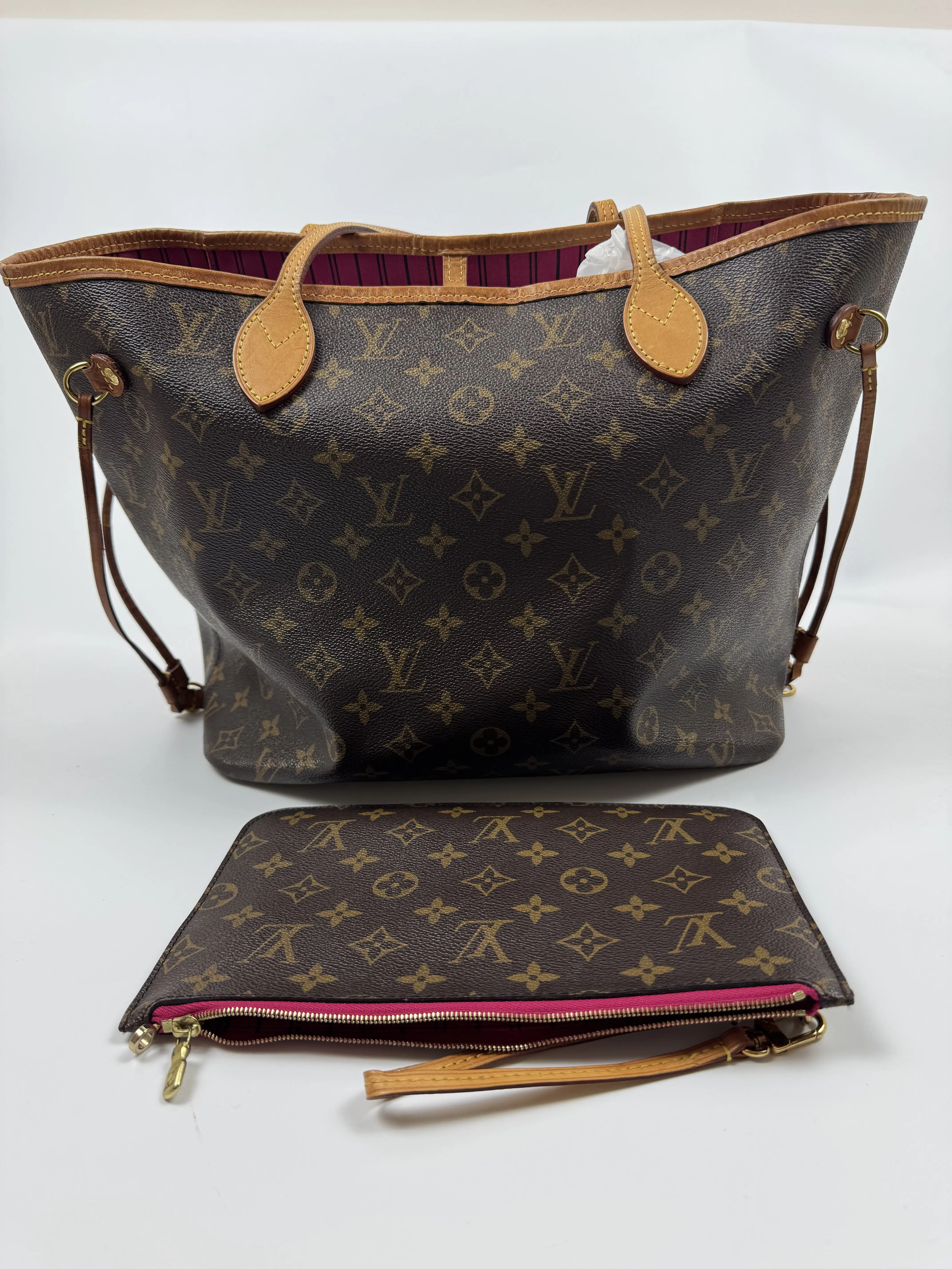 Pre-owned Louis Vuitton canvas Tote Bags lv neverfull tote bag M size