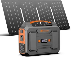 100W Portable Power Station with 40W Solar Panel, 110V AC Outlet Camping