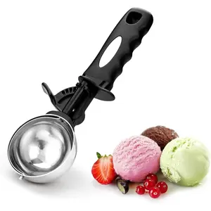 Ice Cream Scoop with Trigger, 4.9 Tbsp Cookie Scoop for Baking, 2.45 Oz Cookie dough Scooper, Large Ice Cream Scooper, Stainless Steel Portion Scoop,72.7 ML