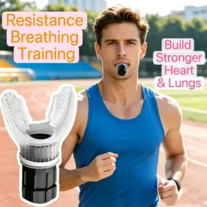 Adjustable Resistance Breathing Trainer, Portable Silicone Lung Capacity Exerciser, Build Stronger Heart & Lungs, Boost Running & Sports Endurance for Athletes, Compact Washable Respiratory Fitness Tool for Home & Outdoor Cardio Workout