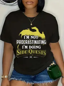 100% Cotton Unisex RPG Gamer T-Shirt: I'm Doing Side Quests - Casual Crew Neck, Short Sleeve, Adult Polyester Tee (Black)