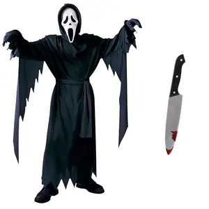 Halloween costumes for children and adults, scream-inducing outfits, horror movie cosplay costumes, scary dagger knives, clothing