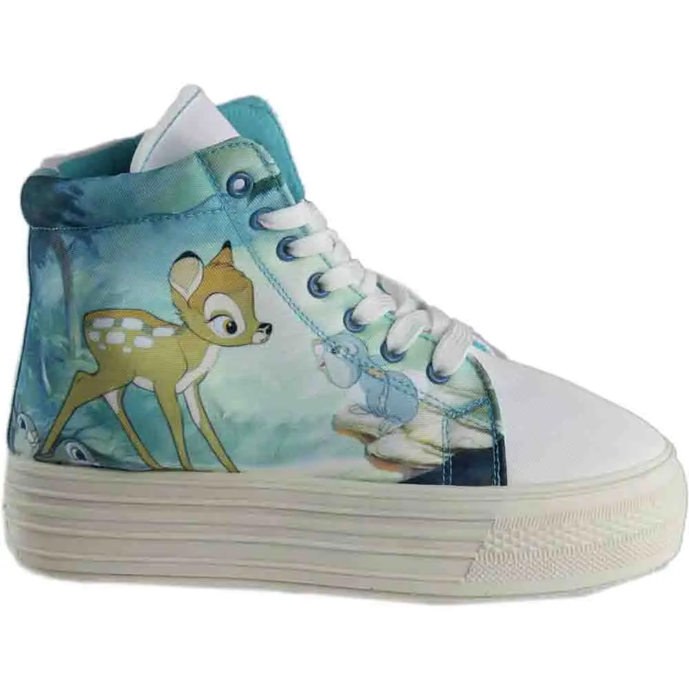 Disney Womens Bambi High  Sneakers Shoes Casual - Blue